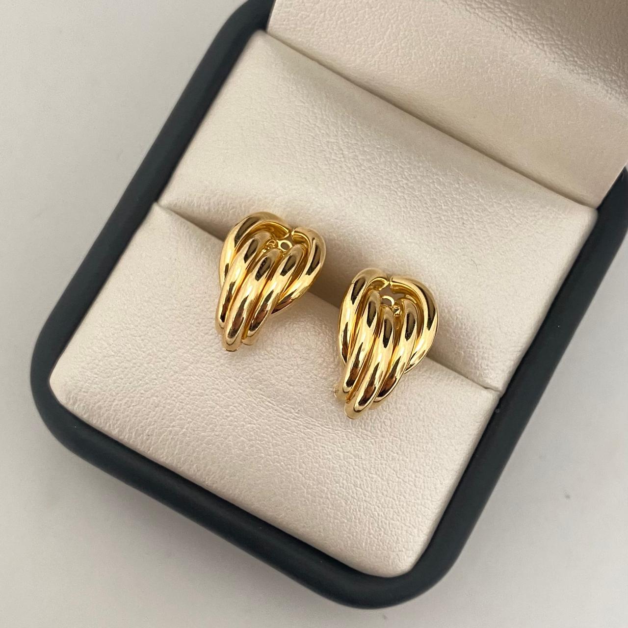 Topos It tipo candonga grabado relive Oro amarillo 18k +4 / 1,6 Cm / 10mm / 2,0 Gr